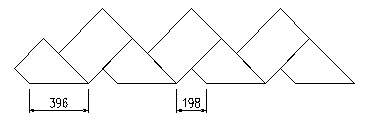 ブロック間の開き寸法図(396mm/198mm)